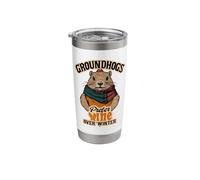 Groundhogs Prefer Wine Over Winter February Stainless Steel Insulated Tumbler