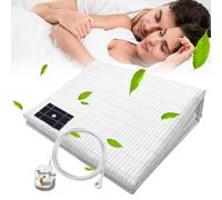 Grounding Bed Sheet, HOVCEH 68x132cm Earthing Sheets for Improved Sleep, Silver Fiber & Organic Cotton Grounding Mat for Bed, Grounding Sheet Earthing UK for Reduce Stress Pain Anxiety (White)