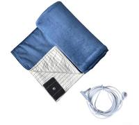 Grounding Blanket, 50x70cm Earth Connected Bedding Conductive Silver Fiber with Cord for Relaxation on Couch or Bed(Blue)