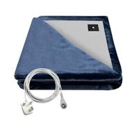 Grounding Blanket/Earthing Bed Sheet in 2 Usage Ways, 55 * 80 inch, Grounded Throw Kit with UK Cord, Improve Sleeping Grounding Sheet (Dark Blue)