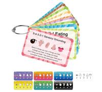 Grounding Coping Skills Cards with Calm Anxiety Sensory Stickers Set | 23 Pcs Double-Sided Cognitive Behavioral Therapy Cards for Anxiety Mental Health Self Care Gift