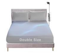 Grounding Fitted Sheet, Earthing Sheets Double Size with 15ft UK Cord, Grounding Bed Sheet with 5% Silver Fiber & 95% Organic Cotton for Improving Sleep, Better Working (135x195cm)