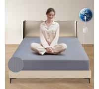 Grounding Fitted Sheet Kit King Size, Grounding Sheets with Deep Pocket, Organic Cotton 5% Silver Fiber, Conductivity Bed Cover for Sleeping, Earth Connected Bedding,Grey
