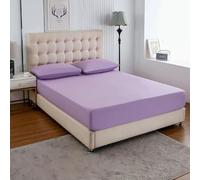 Grounding Fitted Sheet Twin Size, Grounding Sheet Conductive Sheet with Silver Fiber Therapy for Better Sleep Reduce Stress Pain (Purple, Twin Size (107x203x 38 cm))