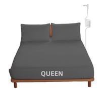 Grounding Fitted Sheet with 15 feet Grounding Cord, Queen Size, 5% Silver Fiber & 95% Cotton Fiber, Conductive Earthing Bed Sheet for Better Sleep EMF Protection