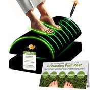 Grounding Foot Rest for Under Desk at Work Mat for feet World's First Grounding Foot Stool with Memory Foam Adjustable Height Back Knee Pain Relief Energy Better Sleep Comfort Gaming Chair Office Home