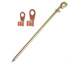 Grounding Kit for Solar Panel Electric Fence and Antenna Systems with 45cm Copper-Clad Steel Rod Flexible Grounding Wire and Tinned Copper Terminals (1PCS)