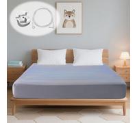 Grounding Mat Bed Sheets with 10% Silver Fiber & 90% Organic Cotton Elastic Full Wrap Earthing UK,Natural Wellness & Healthy Earth Energy Mat for Better Sleep Reduce Stress Pain(153 * 203 * 30)