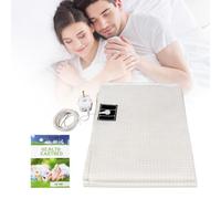 Grounding Mat Earthing UK, Grounding Bed Sheet with 10% Silver Fiber & 90% Organic Cotton, Natural Wellness and Healthy Earth Energy Mat (153x203CM)