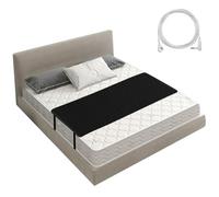 Grounding Mat for Bed 27x52in PU Grounding Sheets with 15ft Wire Breathable Black Pad with Fixing Strap for Better Sleep, Stress Relief