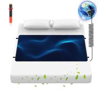 Grounding Mat for Bed, Anti-Slip PU Leather, Grounding Mat Improves Sleep, relieves Stress, with Static grounding Cord and Test Pen (Black, (72 * 54 inch))