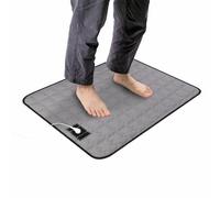 Grounding Mat for Feet, Grounding Pad for Bed with Soft Cotton & Silver Fiber Improves Sleep Wellness, Grounding Mat for Bed Couch (24x16 Inches, Grey)