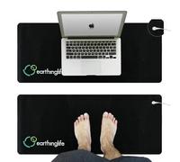 Grounding Mat for Foot Bed Computer 25x65cm Earthing Universal Pad with 4.6m Grounded Cord Therapy Better Sleep, Reduce Stress, Improve Balance, Flexibility, Black, 25x65 cm