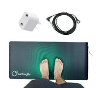 Grounding Mat for Foot Bed Computer 50x120cm Earthing Universal Pad Therapy Better Sleep, Reduce Stress, Improve Balance, Flexibility, Black 50x120 cm