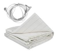 Grounding Mat Silver Conductive Earth Mat with 180inch Grounding Wire Sheet Foldable Earth Sheets Breathable Bed Sheet For Better Sleep 28 * 52inch