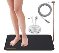 Grounding Mat, with Copper Grounding Rod, EMF Grounding Recovery, Foot Therapy, Universal Conductive Sleep Mat (Connecting Rod Kit