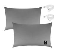Grounding Pillowcase 2 Pack with 10% Silver Fiber, Grounding Pillowcase for Earth Queen Size, Conductive Grounding Pillow Case for Better Sleep, Gray, 20x30 inch