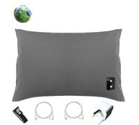 Grounding Pillowcase 20x28 inch, Conductive Mat for Better Sleep Healthy Earth Energy Grey Color with 15 ft Cords and Bracelet（UK Adapter） (Gray)