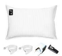 Grounding Pillowcase 20x28 inch, Conductive Mat for Better Sleep Healthy Earth Energy Grey Color with 15 ft Cords and Bracelet（UK Adapter） (White)