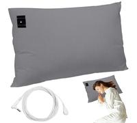 Grounding Pillowcase 20x30 Inch Grounding Pillow Case Soft Breathable Machine Washable Cotton Pillow Covers Machine Washable for Sleep Improvement, Grey