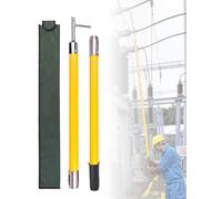 Grounding Rod, High Voltage Electrical Insulated Hot Stick, 5m/16.4ft Epoxy Resin Extension Pole for Safe Power Line Operation