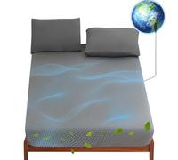 Grounding Sheets Cal King 95% Organic Cotton + 5% Pure Silver Fiber Fitted Grounded Sheet for Healthy Sleep Therapy Earth Connected Bed Sheet with Long Grounding Cord (Cal King 72"x 84"x 15" Gray)