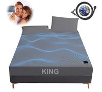 Grounding Sheets King,10% Pure Silver Grounding Bed Sheets,Earth Connected Grounding Fitted Sheet with Grounding Wire for Improved Sleep(Gray,76 * 80 * 14inch)