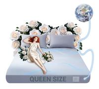 Grounding Sheets Queen, 95% Organic Cotton + 5% Silver Fiber, Grounding Sheets Can Improve Sleep and Sub-Health, Anti-Static Grounding Well Bed Sheets with 15 ft Gounding Wire(Gray,60"x80"x13")