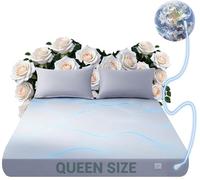 Grounding Sheets Queen, 95% Organic Cotton + 5% Silver Fiber, Grounding Sheets Can Improve Sleep and Sub-Health, Anti-Static Grounding Well Bed Sheets with 15 ft Gounding Wire(Gray,60"x80"x13")