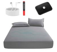 Grounding Sheets Queen Size, 12% Silver Fiber 88% Organic Cotton Fitted Grounded Sheet, Earthing Fitted Sheet with Ground Connection Cord for Pain Relief & Improved Sleep (61"x 80"x 15", Gray)