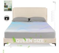 Grounding Sheets Queen Size, Earthing Grounded Fitted Bed Sheet 10% Pure Silver Fiber + 90% Organic Cotton Bed Grounding Kit with grounding Cord for Improved Sleep & Wellness(Gray,Queen - 80"x60"x15")