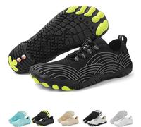 Grounding Shoes with Copper for Men Women, Waterproof Non-Slip Barefoot Hiking & Outdoor Shoes, Quick-Dry, Wide Toe, Orthopedic Comfort for Travel, Beach, & Trail Running (H01-Black,7.5)