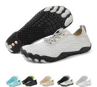 Grounding Shoes with Copper for Men Women, Waterproof Non-Slip Barefoot Hiking & Outdoor Shoes, Quick-Dry, Wide Toe, Orthopedic Comfort for Travel, Beach, & Trail Running (H01-Gray,10)