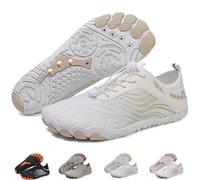 Grounding Shoes with Copper for Men Women, Waterproof Non-Slip Barefoot Hiking & Outdoor Shoes, Quick-Dry, Wide Toe, Orthopedic Comfort for Travel, Beach, & Trail Running (H02-White,11)