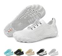 Grounding Shoes with Copper for Men Women, Waterproof Non-Slip Barefoot Hiking & Outdoor Shoes, Quick-Dry, Wide Toe, Orthopedic Comfort for Travel, Beach, & Trail Running (H01-White,7.5)