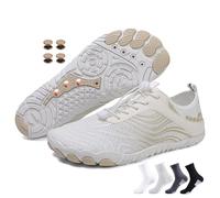 Grounding Shoes with Copper Neuropathy, Grounded Footwear for Women Men, Soft Comfortable Hike Barefoot Shoes (H02White, Adult, Women, 4, Numeric, UK Footwear Size System, Medium)