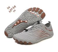 Grounding Shoes with Copper, New Waterproof Non-Slip Comfort Hike Shoe, Copper Grounded Barefoot Footwear Womens Mens (H02Grey, Adult, Women, 4, Numeric, UK Footwear Size System, Medium)