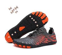 Grounding Shoes with Copper, New Waterproof Non-Slip Comfort Hike Shoe, Copper Grounded Barefoot Footwear Womens Mens (8305Gray Orange, Adult, Women, 9, Numeric, UK Footwear Size System, Medium)