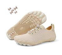 Grounding Shoes with Copper, New Waterproof Non-Slip Comfort Hike Shoe, Copper Grounded Barefoot Footwear Womens Mens (H01Apricot, Adult, Women, 8, Numeric, UK Footwear Size System, Medium)