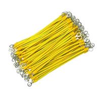 Grounding Wire With Terminals,Length 10-50cm, 100PCS Flexible Copper Solar Earth Strap Cable Photovoltaic with 10AWG 12AWG 14AWG, Aperture 5mm(10 AWG,20cm)