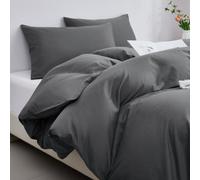 Groundlevel 100% Egyptian Cotton 400 Thread Count Grey Duvet Cover Set