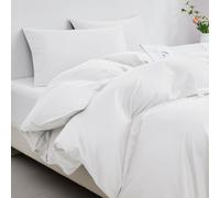 Groundlevel 100% Egyptian Cotton 400 Thread Count White Duvet Cover Set