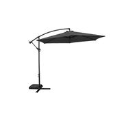 3m Outdoor Cantilever Banana Garden Parasol Groundlevel Black One Size