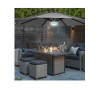 Groundlevel Bluetooth 3m Cantilver Banana Parasol With Colour Changing Light, Comes With Free Banana Parasol Cover - Charcoal Grey