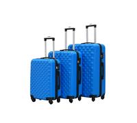 Groundlevel Blue 3pc ABS 4 Wheel Diamond Luggage Set, Blue