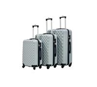 Groundlevel 3pc ABS 4 Wheel Diamond Luggage Set - Grey