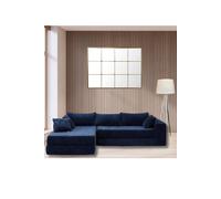 Groundlevel Camden 3 Seater Sectional Velvet Sofa - Navy