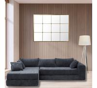 Groundlevel Camden Sectional Velvet Sofa And Optional Footstall