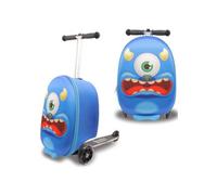 Groundlevel Children's Suitcase with Fold Down Scooter in Blue Groundlevel Blue