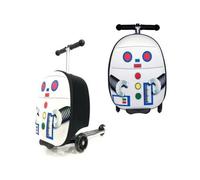 Groundlevel Children's Suitcase with Fold Down Scooter in White Groundlevel White